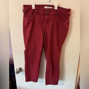 Torrid Red Denim Cropped Jeans Size 18